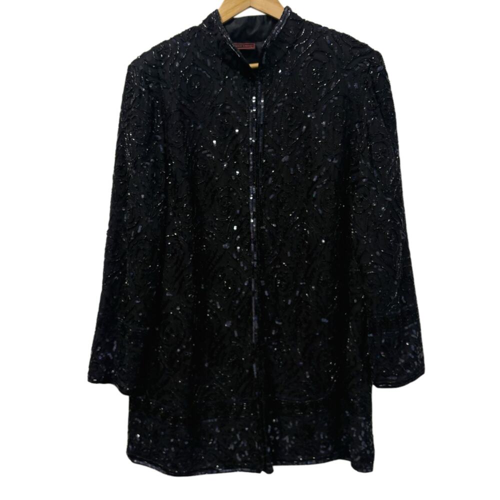 FRANK USHER BLACK WOMAN'S SEQUENCE TOP